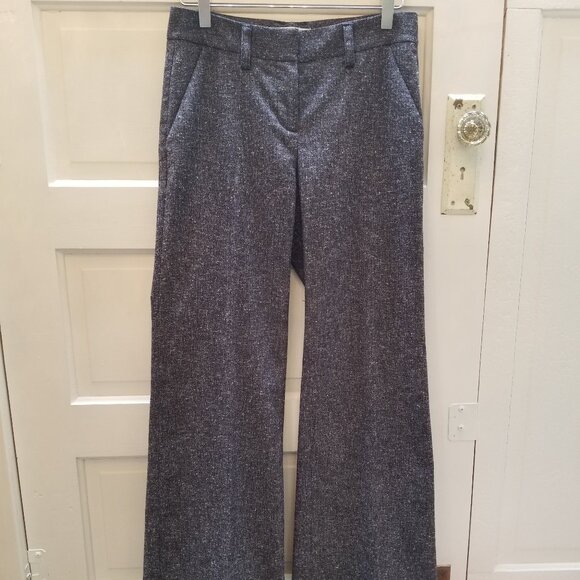 CAbi Charcoal Grey Tweed Flecked Wide Legged Cuffed Trousers Style  # 230 * Size - Picture 2 of 14